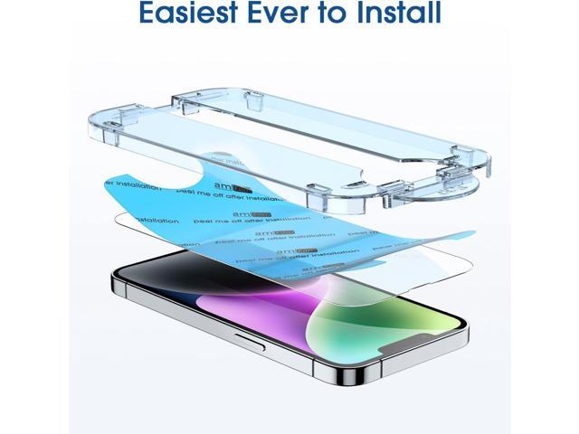 amFilm Screen Protector OneTouch for iPhone 14 Plus 6.7' 2022 iPhone 13 Pro Max 6.7' 2021 with Easy Installation Kit, Full Coverage Case Friendly,...