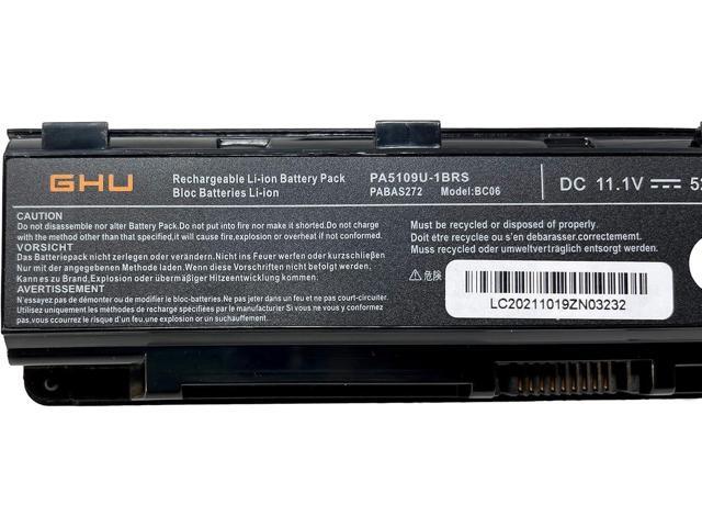 GHU New Replacement Laptop Battery 58 WH PA5109U-1BRS Compatible with Toshiba Satellite PABAS271 PABAS272 PABAS273 C855 C855D L855 L875 P855 P875...