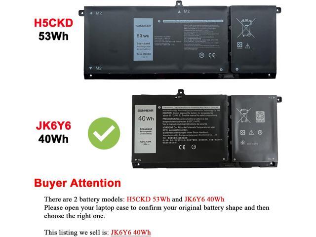 JK6Y6 Laptop Battery Replacement for Dell Latitude 3410 3510 Vostro 5300 5401 5501 Inspiron 5300 5401 5402 5408 5409 5508 5400 5406 7405 7300 7500...