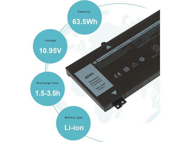 Futurebatt 1F22N 15.2V 60Wh New Laptop Battery Replacement for Dell Alienware M15 M17 R1 G7 7590 7790 G5 5590-D2783W D2743B D2865B D2863W D2842W...
