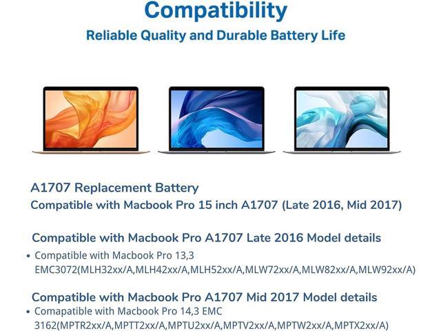 XINGLT A1707 Replacement Battery for MacBook Pro,A1820 Laptop Battery for MacBook Pro 15 inch A1707 (Late 2016, Mid 2017) 6680mAh 76.15Wh EMC 3072...