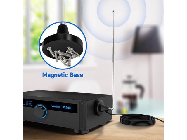 Bingfu Strong Magnetic Base FM Radio Antenna Telecopic for Pioneer Onkyo Yamaha Marantz Sherwood Indoor Digital HD Radio FM Radio Bluetooth Home...