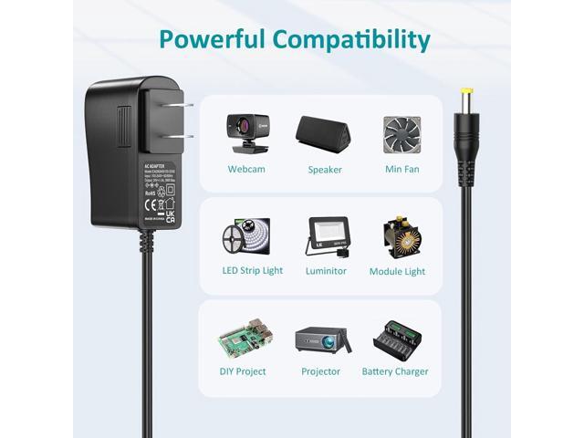 Universal AC Adapter 24V 1.5A Power Supply with 10 Interchangeable DC Plugs 24 Volt 1.5 Amp 1A 0.6A 0.5A Replacement Power Cord Charger for Ride On...