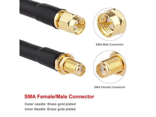 XRDS -RF 3ft SMA Male to SMA Female Coax Extension Cable, 50 Ohm KMR240 Low Loss SMA Coax Coaxial Cable with SMA Connectors for...