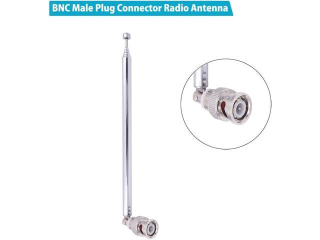 Fancasee (2 Pack) BNC Radio Antenna with BNC Male Plug Jack Connector Adapter Telescopic Stainless Steel HF VHF UHF BNC Antenna for Portable Mobile...