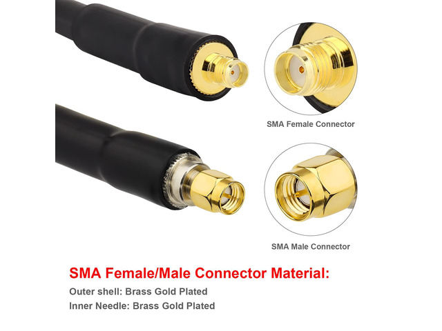 XRDS -RF SMA Cable, SMA Male to SMA Female Low Loss SMA Extension Cable KMR400 SMA Coax Cable for 3G 4G LTE, 5G Modems/Routers, Ham, ADS-B, SDR...