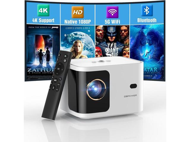 [Electric Focus] 5G WiFi Mini Bluetooth Projector 4K Support, 300 ANSI HD 1080P Portable Video Projector, ±40° Vertical Keystone Zoom Timer,. photo