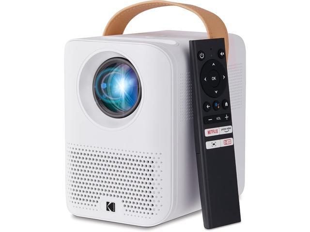 KODAK FLIK HD9 Smart Projector Mini White Portable Indoor & Outdoor Movie with Android TV Streaming Apps, Wi-Fi and Bluetooth, Built-In Speakers. photo