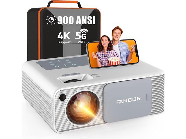 FANGOR 4K Supported Projector with 5G WiFi and Bluetooth - HD 900 ANSI 1080P Native Projector for Outdoor Movies, Home Video Projector with 4P. photo