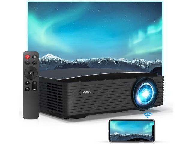 NexiGo PJ20 Outdoor Projector, Movie Projector with WiFi and Bluetooth, Native 1080P, Dolby_Audio Sound Support, Compatible w/TV. photo