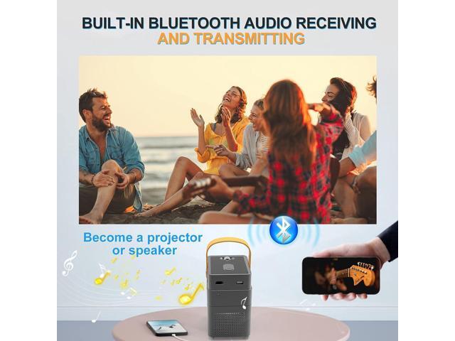 Portable WiFi Bluetooth Projector, JIMTAB V1 Outdoor Projector Full HD 1080P Supported, Mini Movie Projector with Foldable Carry Bag Dual Speakers...