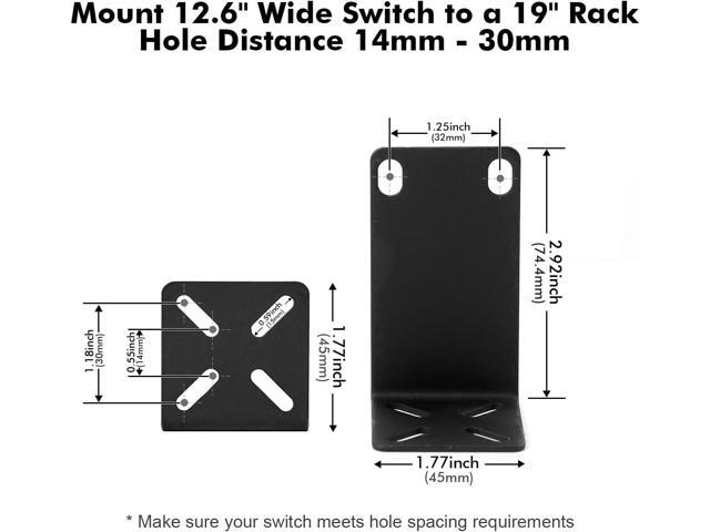 MokerLink Rack Mount Kit for 12.6 inch Switches, Adjustable Hole Distance 14-30mm, Mount a 12.6 Wide to a 19 Equipment Rack, Compatible for...