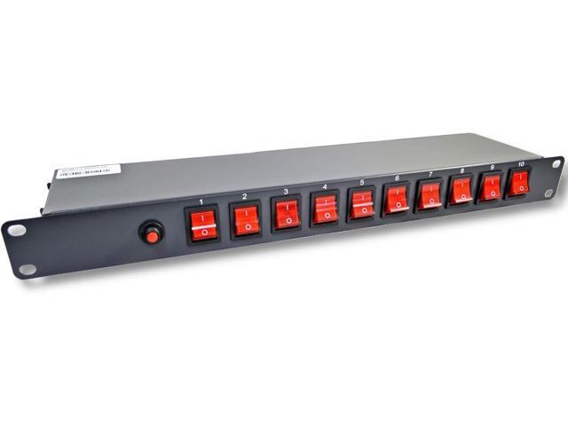 10 Outlets 15 Amps 125V Power Strip 19' 1U Rack Mount PDU Surge Protector and Switch Control 1800 Joules for Network Server Racks 4.5-ft Power.