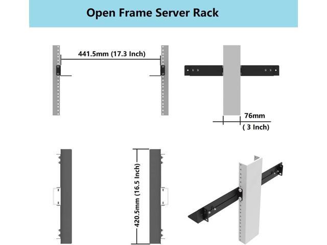 JINGCHENGMEI 1U 19 inch Server Rack Rails -15-24 inch Adjustable Depth - Universal 4 Post Rack Mount Rails for Network Equipment, Server, UPS...