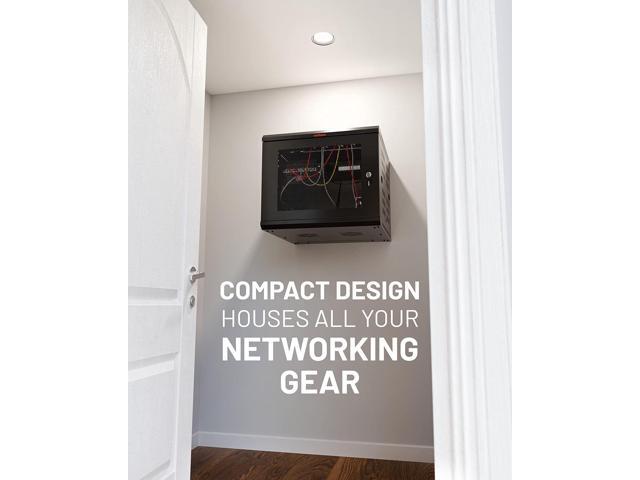 ECHOGEAR 9U Network Rack - Enclosed Wall Mount Rack Kit Includes 2X 1U Shelves, Pre-Mounted Fan, Lockable Door & Hardware - 600mm Depth Fits All...