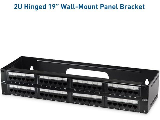 Cable Matters 2U Hinged 19' Wall Mount Panel Bracket, 55.1 Lbs Max Load, 2U Rack, 19 Inch Rack, 19-Inch Wall Mount Bracket/WallMount Patch Panel