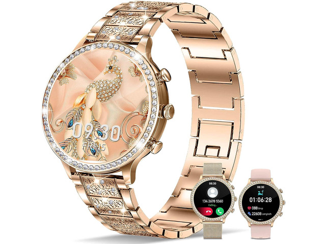 JENYNG Smart Watches for Women (Answer/Make Call) for Android iOS Phones 1.32' HD Full Touch Screen Fitness Tracker Heart Rate Sleep Monitoring AI...