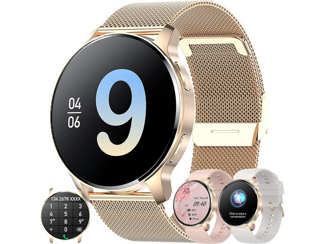 Smart Watch for Women(Call Receive/Dial), Fitness Tracker 1.32' HD Full Touch Screen Digital Watches with Heart Rate Sleep Monitor Pedometer,...