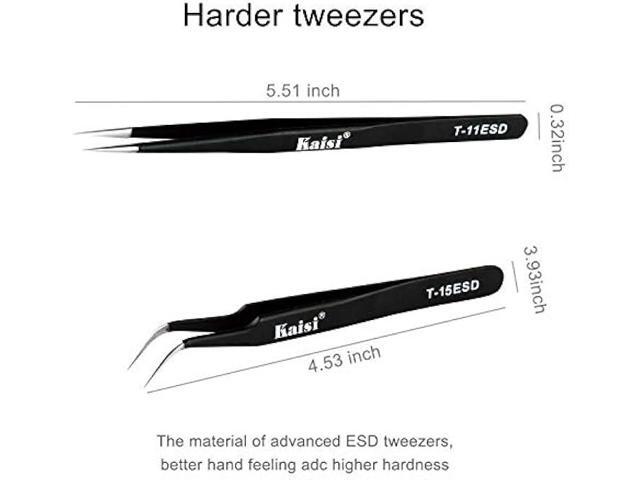 Kaisi Professional Electronics Opening Pry Tool Repair Kit with Metal Spudger Non-Abrasive Nylon Spudgers and Anti-Static Tweezers for Cellphone...