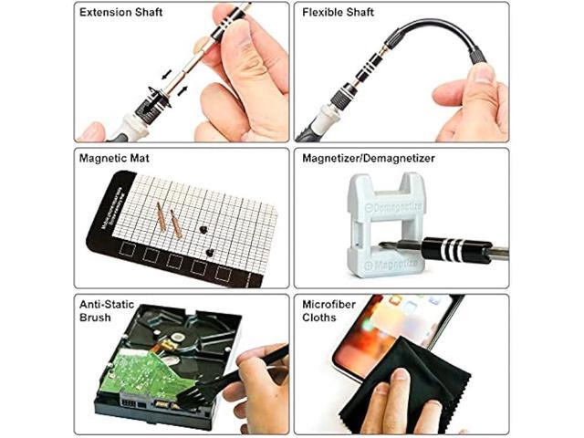 STREBITO Precision Screwdriver Set 124-Piece Electronics Tool Kit with 101 Bits Magnetic Screwdriver Set for Computer, Laptop, Cell Phone, PC,...