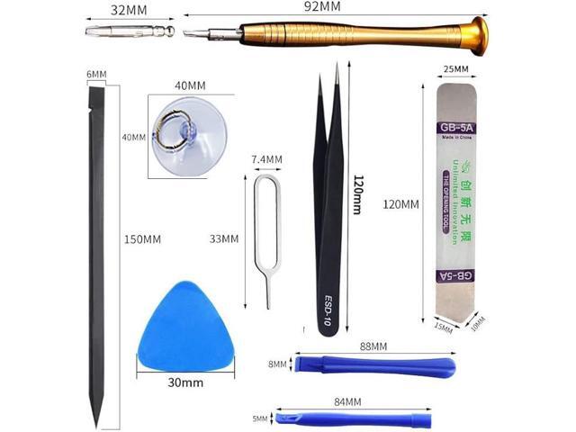 Electronics Screen Opening Pry Tool Repair Kit with Steel and Carbon Fiber Nylon Spudgers, Professional 46 in 1 Mobile Phone Screen Opening Repair...