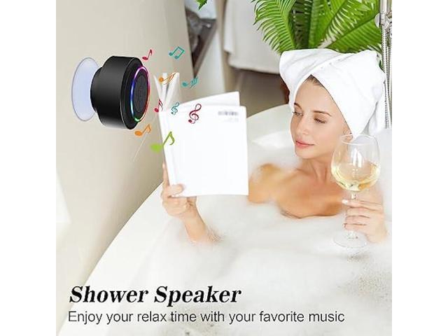 Mini Bluetooth Shower Speaker with Suction Cup, Wireless Shower Speaker Bluetooth Waterproof, IP67 Floating Waterproof Bathroom Speaker, Ideal...