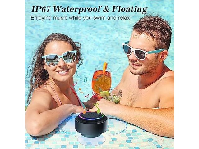 Mini Bluetooth Shower Speaker with Suction Cup, Wireless Shower Speaker Bluetooth Waterproof, IP67 Floating Waterproof Bathroom Speaker, Ideal...