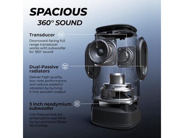 Tribit Upgraded StormBox Pro Portable Bluetooth Speaker with High Fidelity 360 Sound, Bluetooth 5.3, 3 Drivers with 2 Passive Radiators, Built-in...