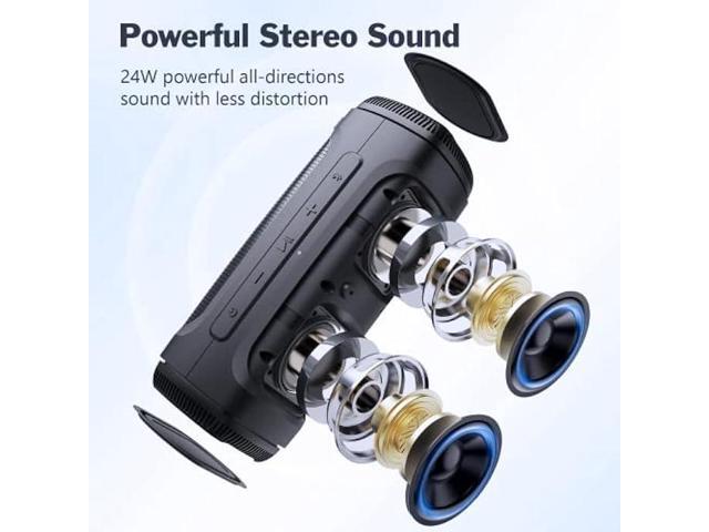 DOSS Bluetooth Speaker, Portable Wireless Bluetooth Speaker with 24W Powerful Sound, Rich Bass, IPX6 Waterproof, Wireless Stereo Pairing, 20H...