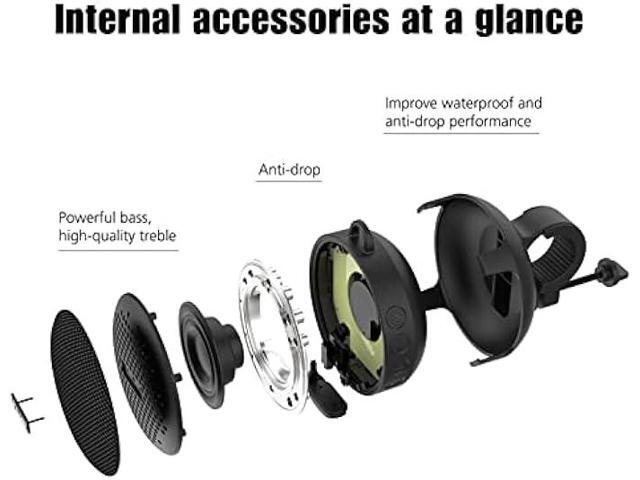 Upgraded Compact Portable Bluetooth 5.0 Wireless Bike 5W/8W Stereo Speaker, IP67 Waterproof Outdoor &10h Play Time, Advanced Class D Amplifier &...