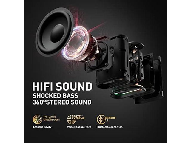 Sanag Bluetooth Speakers, M13S Pro Mini Portable Speaker with RGB Light, IPX7 Waterproof Wireless Speaker with Bluetooth 5.3, Clear Bass and 360°...