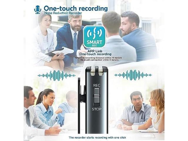 VTZH 128GB Digital Voice Recorder with Phone APP Control,1600 Hour Smart Voice Recorder One-Touch Recording Speaker Instant Playback MP3,Audio...
