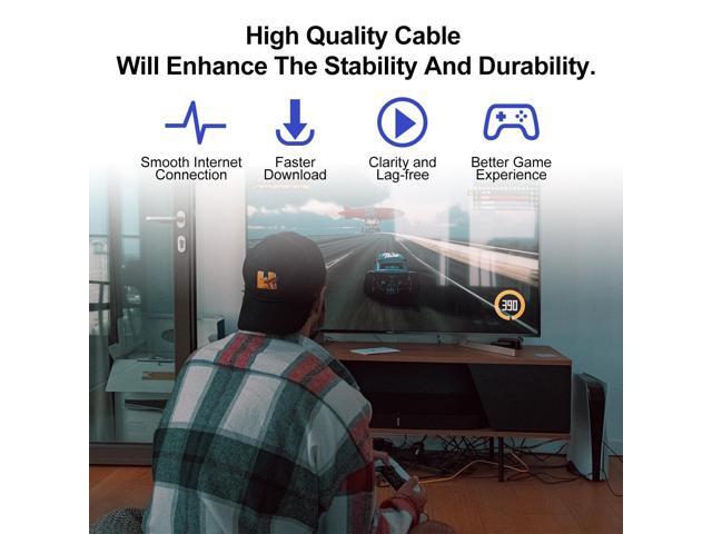 Cat6 Ethernet Cable 150ft,Heavy Duty Internet Cable,Support Cat6/Cat5e/Cat5 with 25 Ties-Black.