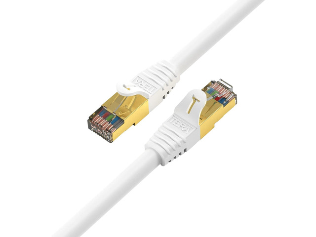 Tera Grand - Premium CAT7 Double Shielded 10 Gigabit 600MHz Ethernet Patch Cable for Modem Router LAN Network, Gold Plated Shielded RJ45...