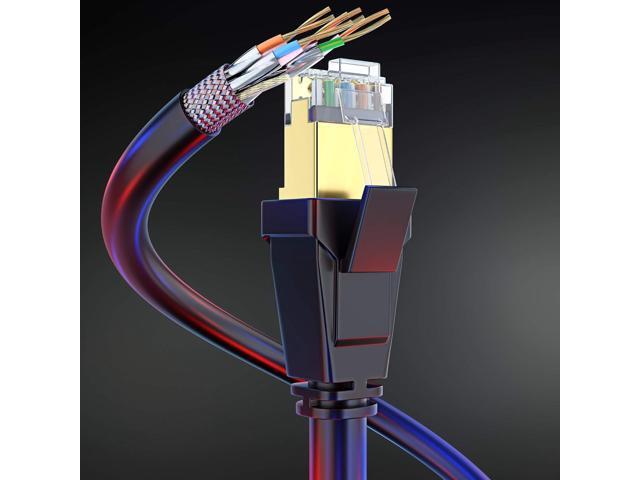Cat 8 Ethernet Cable 75 ft, Ethernet Cable with Gold-Plated RJ45 Connector, Cat 8 Network Cable, LAN Internet Cable for Modems, Routers, Network...
