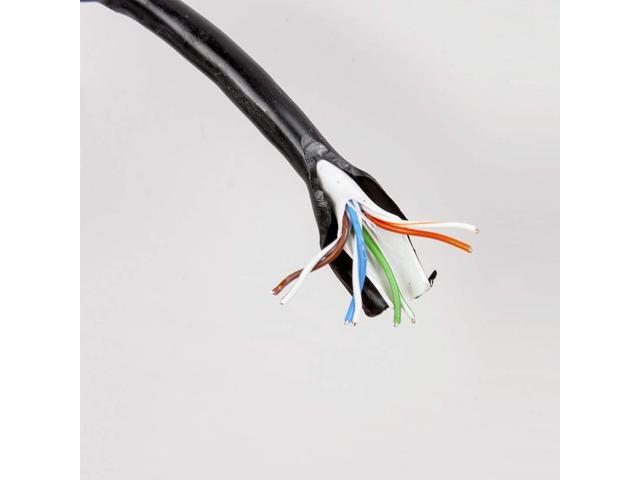 Cat5e 1000 Ft. 24AWG Pull Box Direct Burial/Underground Double Jacket Waterproof Outdoor Burial UTP Ethernet Router LAN Cable - Black