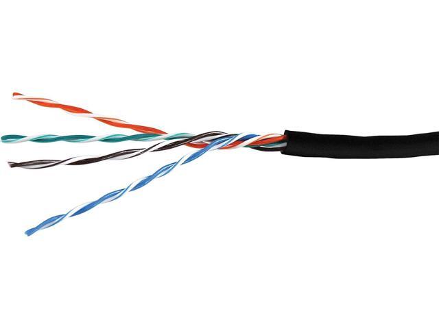 Cat5e 1000 Ft. 24AWG Pull Box Direct Burial/Underground Double Jacket Waterproof Outdoor Burial UTP Ethernet Router LAN Cable - Black