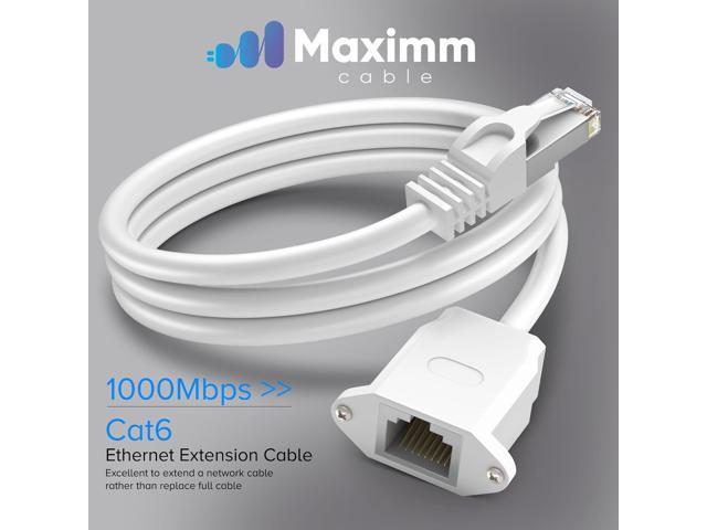 Ethernet Extension Cable, Cat 6 Ethernet Cable Extender, Internet Cable with Shielded RJ45 Male-to-Female Connector, LAN Cable Extension for Patch...