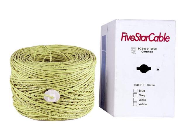 Cat5E 1000 Ft. UTP 24AWG CCA Twisted Pair Networking IP Ethernet Security Camera Bulk Cable Wire Pull Box - Yellow Color