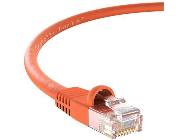 InstallerParts (10 Pack Ethernet Cable CAT5E Cable UTP Booted 5 FT - Orange - Professional Series - 1Gigabit/Sec Network/Internet Cable, 350MHZ