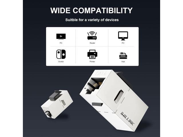 iwillink Cat6 Coupler RJ45 Cat6 Shielded Coupler 25-Pack, Ethernet Coupler, Female to Female Cat6 Keystone Jack, STP Keystone Insert Inline...