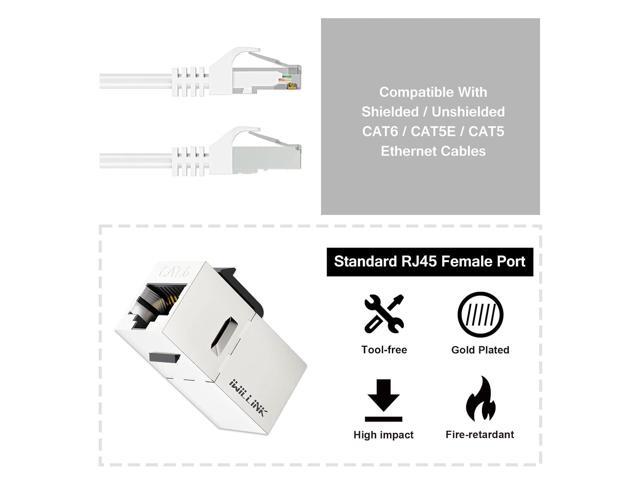 iwillink Cat6 Coupler RJ45 Cat6 Shielded Coupler 25-Pack, Ethernet Coupler, Female to Female Cat6 Keystone Jack, STP Keystone Insert Inline...