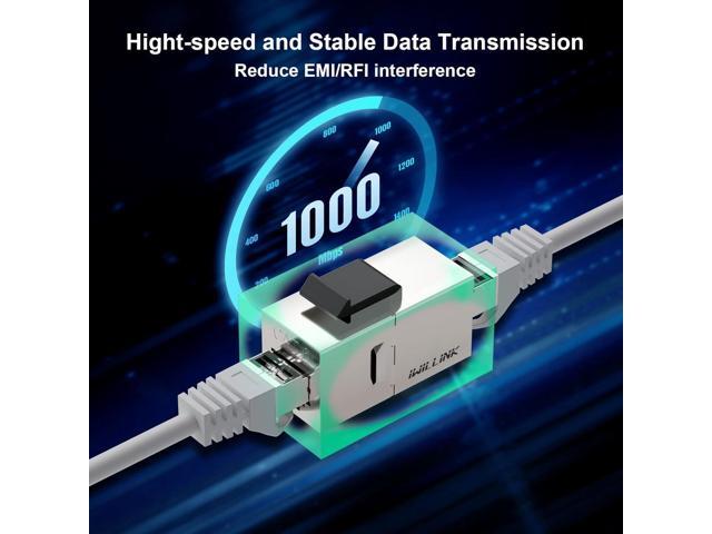 iwillink Cat6 Coupler RJ45 Cat6 Shielded Coupler 25-Pack, Ethernet Coupler, Female to Female Cat6 Keystone Jack, STP Keystone Insert Inline...