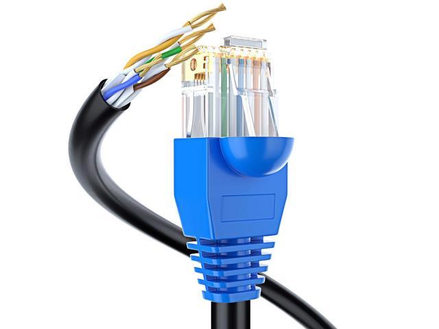 Maximm Cat 6 Ethernet Cable 25 Ft, 100% Pure Copper, Cat6 Cable LAN Cable, Internet Cable and Network Cable - UTP (Black)