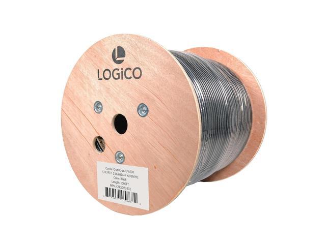 LOGICO Cat6e FTP 1000FT Network Cable Outdoor Direct Burial 23AWG Pure Copper