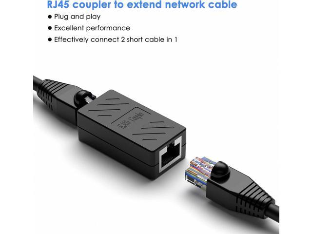 Dingsun RJ45 Coupler, Ethernet Extender Female to Female Ethernet Coupler for Cat7/ Cat6/ Cat5/ Cat5e(30Pack, Black)