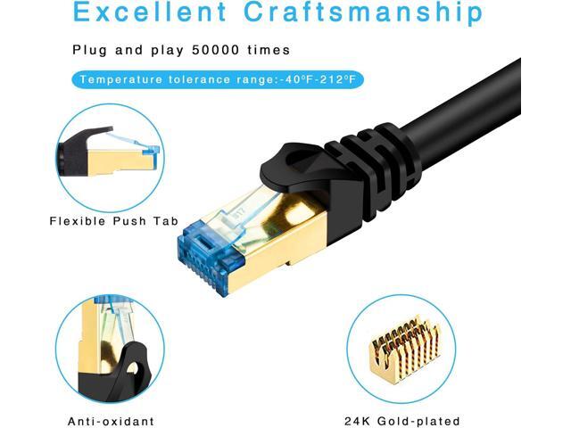 Cat 7 Ethernet Cable 10 ft Ethernet Cable 26AWG Heavy-Duty Cat 7 Internet Network Computer Patch Cord RJ45 Network Cable Cat7 LAN Cable for PC...