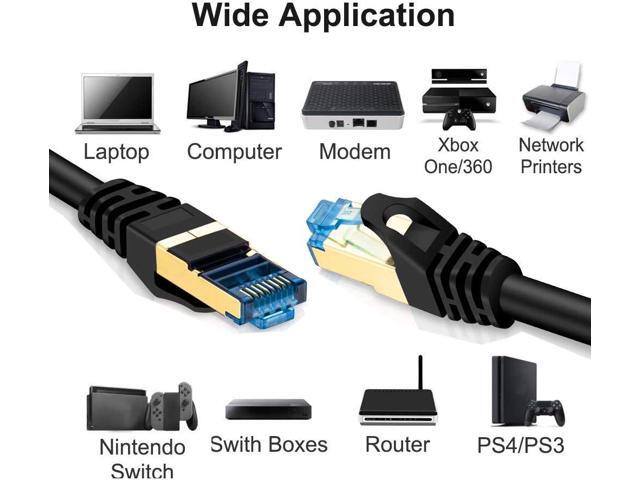 Cat 7 Ethernet Cable 10 ft Ethernet Cable 26AWG Heavy-Duty Cat 7 Internet Network Computer Patch Cord RJ45 Network Cable Cat7 LAN Cable for PC...