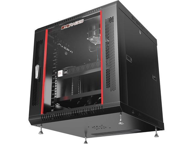 Server Rack 12U - Wall Mount Rack - Locking Cabinet for Network - Electronics - Security - Audio - Video - AV Equipment - Data Rack - Legs/Power...