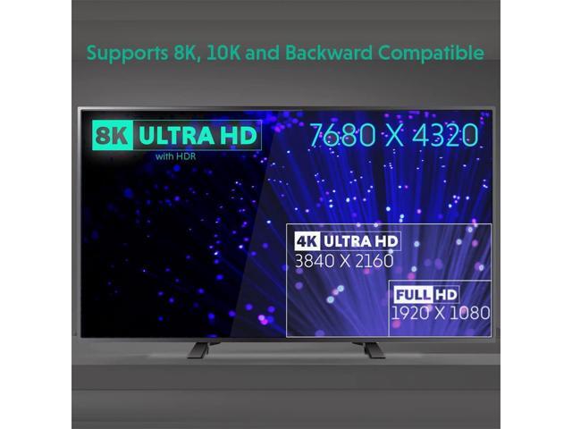 LINKUP - Ultra High-Speed HDMI 2.1 8K Cable 360° Swivel Angle Connector DSC HDR UHD Digital Video Cord Tough 28AWG 48GB/s 10K 8K 5K 4K 2K 1080...